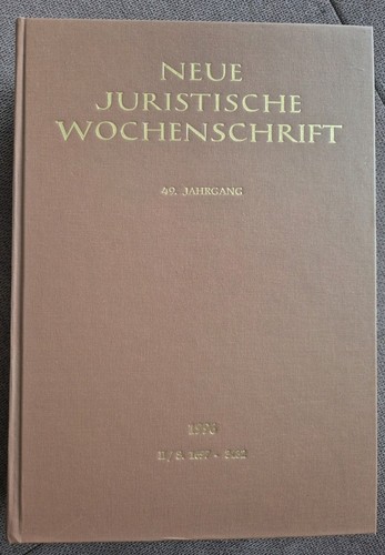 Neue juristische wochenschrift - juristische,
