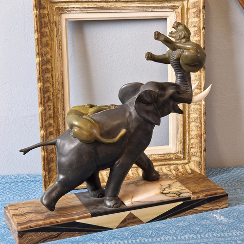 Art deco skulptur elefant - skulptur,,
