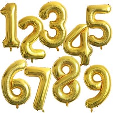 Goldene zahlen folienballons - goldene, zahlen-folienballons