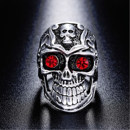 Edelstahl ring totenkopf - 3d,