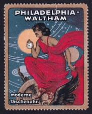 Uhr „Philadelphia - Waltham, moderne Taschenuhr“ Werbemarke