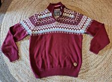 Hinterstoisser Norweger Pullover Troyer Strickpullover Rot  Gr. 48