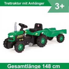 Trettraktor mit Anhänger Farmer Tractor grün 82 cm + 66 cm ab 3 Jahren Traktor