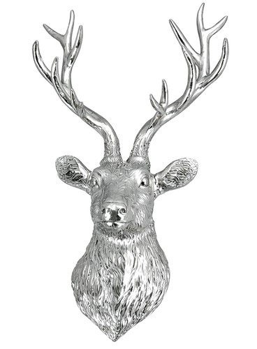 Wanddeko hirsch kopf silber - kopf,