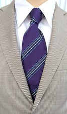 NEU - Pal Zileri Anlass/Business Krawatte - violett-blau gestreift  - 100% Seide