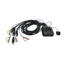 ATEN CS22DP USB-DisplayPort-Kabel-KVM-Schalter mit Fernwähler, 2 Port
