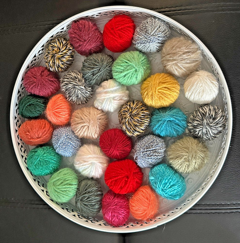 Wollreste zum basteln stricken - wollreste,