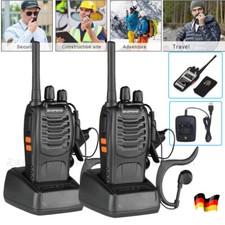 2er-Set Walkie Talkie PMR Funkgeräte Handfunkgerät Sprechfunkgeräte 5KM 446MHz