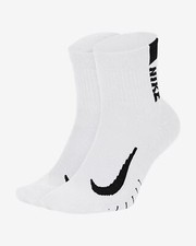 2 Paar Nike Multiplier Quarter Ankle Socken Weiß Schwarz Laufsocke Unisex SX7556