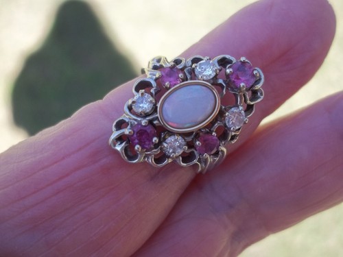 14k opal diamant turmalin - 14k,