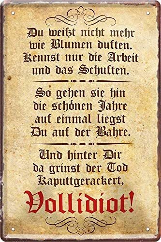 Blechschild lustiger spruch - blechschild,
