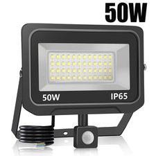 50W LED Fluter mit Bewegungsmelder Außen Strahler Scheinwerfer Kaltweiß IP65 DE
