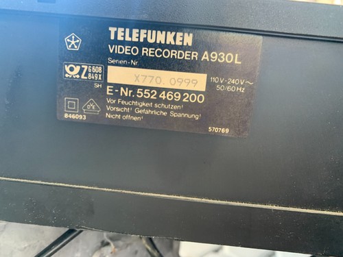 Telefunken a930l vhs - telefunken,