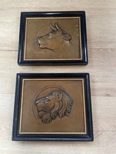 Wandbild Sternzeichen Löwe + Stier  Holzrahmen - 0rig. 19. 00