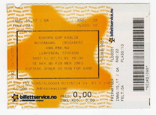 Ticket rosenborg trondheim - ticket,