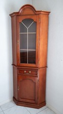 Teilbare und abschließbare Vitrine Eckschrank Vintage mit Schublade & 5 Fächern