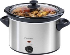Slowcooker Keramikpfanne elektrischer Kochtopf Silber 3,5L - Bestron ASC350