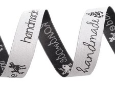 1m Webband Hand Made Breite 16 mm gewebt Frosch Reh Igel Rentier