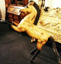 ALTES KARUSSELL HOLZ PFERD