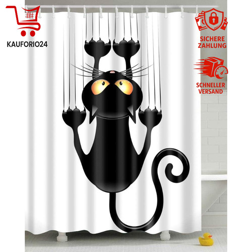 Duschvorhang lustige katze - duschvorhang,