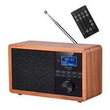 Adler AD1184 Radio DAB+ Bluetooth 5.0 FM/UKW Holzgehäuse Wecker Fernbedienung