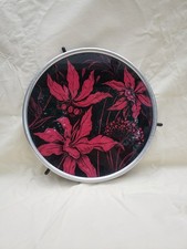 Tortenplatte drehbar Kuchenteller Vintage DDR Gold Blau Blume