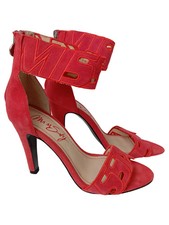 MISS SIXTY Sandalen Damen Gr. 36 Rot Elegant High Heels Cut-Outs Reißverschluss