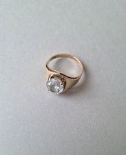 Ring f. Damen - Gelbgold 585 / 14 K, 4,13 g - mit Aquamarin (?) - aus Nachlass