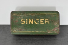 Vintage Singer Werkzeugdose Nähmaschine Zubehör Kasten Blech Dose Nr. 15 Grün