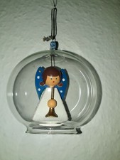 NEUWERTIG Engel Holz in Glaskugel Christbaumschmuck Weihnachtsschmuck Shabby 8 c