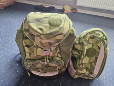Erobag Schulranzen grün + Rucksack+ Klettis