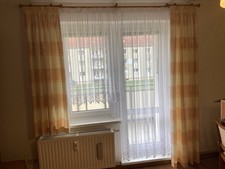 Gardinenstange Holz hochwertig 2,40cm, mit oder ohne Gardine