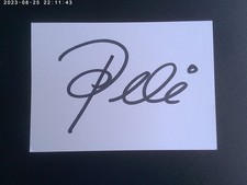 Pele  (+)  Autogramm Karteikarte weiß 7,5x10,5