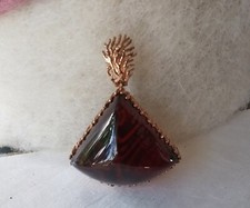 Schmuckanhänger Bernstein Feinsilber vergoldet