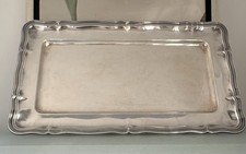 Tablett antik rechteckig Chippendale Rand WMF Hotelsilber Legierung