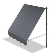 Klemmmarkise Balkonmarkise Markise Balkon Sonnenschutz 150x120 cm Grau B-WARE