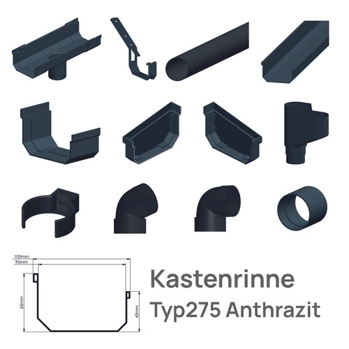 Dachrinne kastenrinne rg95 - dachrinne,