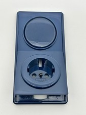 Gira System S-Color Wippe Abdeckung Steckdose + 2-fach Rahmen dunkelblau blau