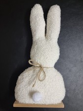 Osterdeko Dekoration Zu Ostern Hase Holz mit Plüsch zum aufstellen 30cm