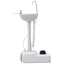 Camping Waschbecken Handwaschbecken mit Auffangbehälter für Abwasser HDPE Grau