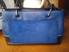 DKNY ⭐ tasche echt LEDER blau schultertasche handtasche shopper fell buissness?