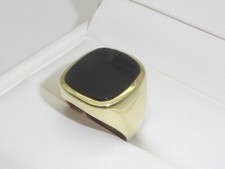 585 Gold Ring 14K Gelbgold Onyx Herrenring Siegelring 10 g RG 58 - 18,4 mm 8480