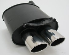 NOVUS Sportauspuff Endschalldämpfer 2x85/58mm AM passend für MERCEDES SLK R170