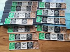 20 Einheitsgeberstreifen EG-St. 2 gestempelt, Hindenburg