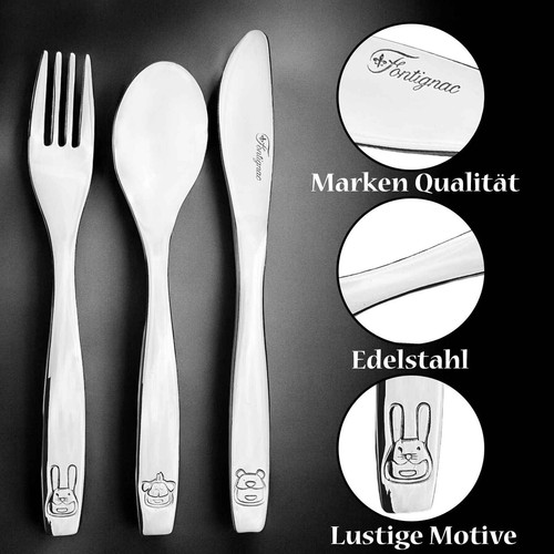 Kinderbesteck mit gravur set - kinderbesteck,