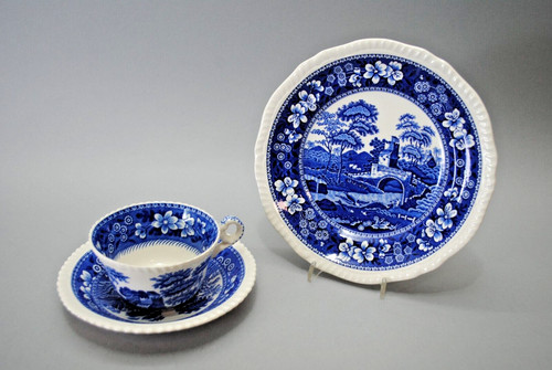 Spode england blue tower - /, 3