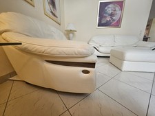3er Set Nieri Monaco Leder Creme Weiß Sofa