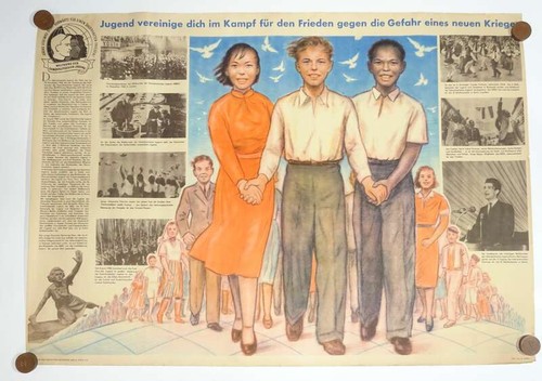 Ddr plakat jugend vereinigt - ddr,