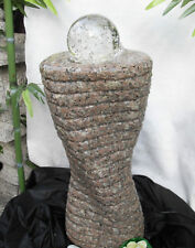 Wasserspiel Granitstein gedreht mit LED und drehender Glaskugel rosa  Neu