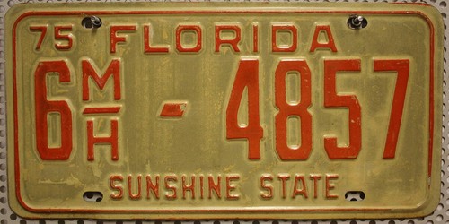 Florida nummernschild 1975 - nummernschild, usa